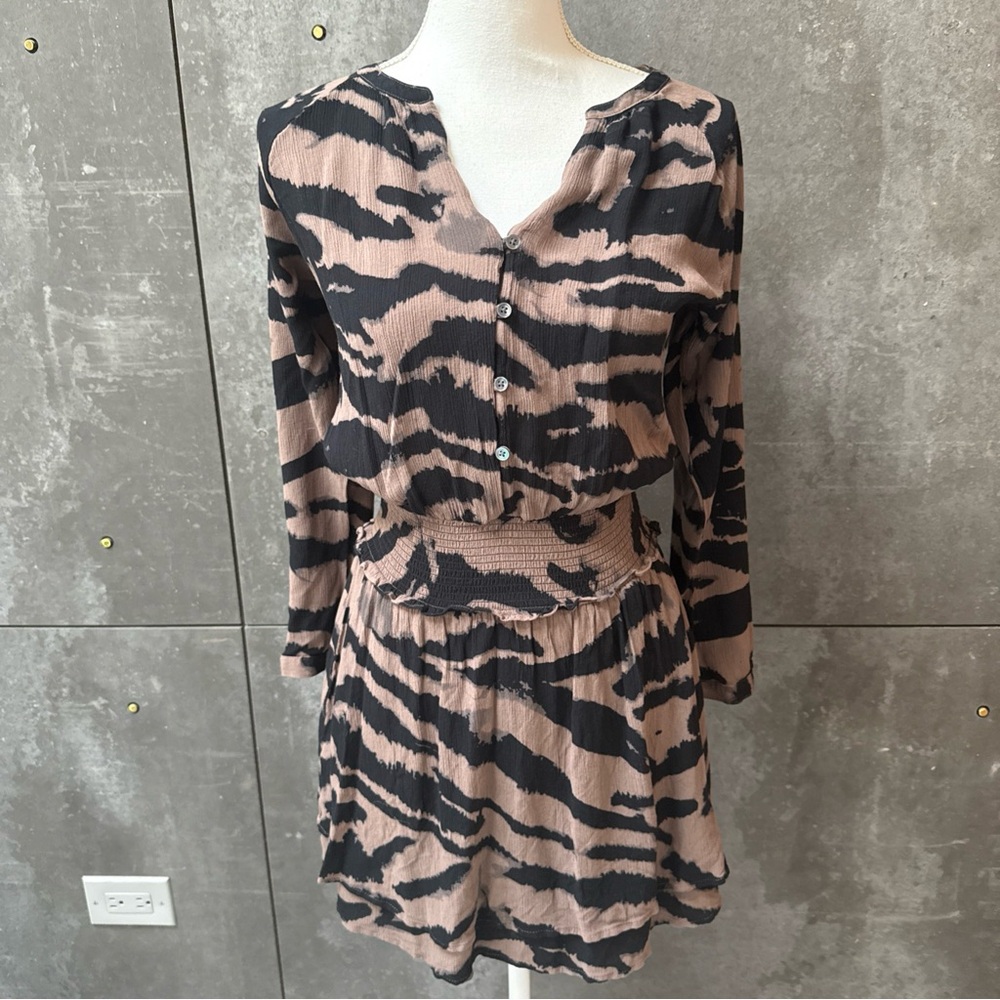 Rails Black and Tan Long Sleeve Dress